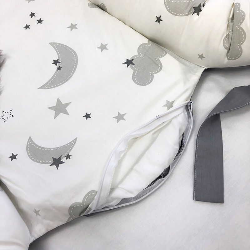 Кокон Baby Design Облачка серые с месяцем для младенцев, MSonya фото