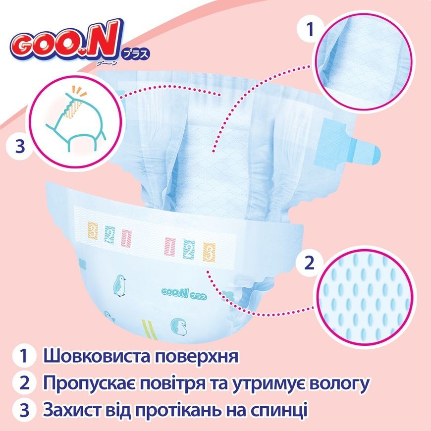 Підгузки Goo.N Plus для дітей (розмір 3(M), 6-11 кг, 56 шт) фото