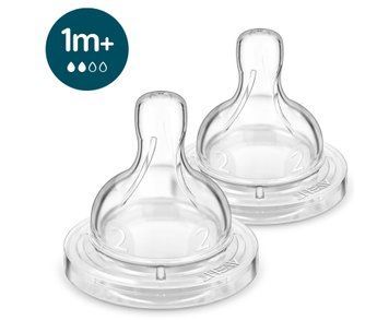 Соска силіконова Анти-Колік повільний потік для немовлят, Philips AVENT, від 1 міс, 2 шт фото