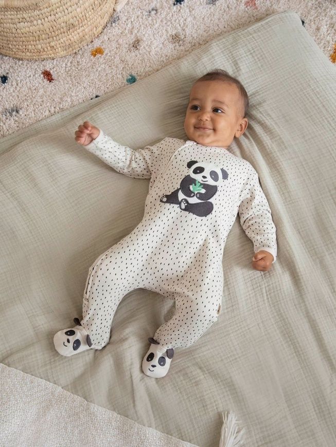 Человечек с аппликацией панда для младенцев, JoJo Maman Bebe, 3-6 мес фото