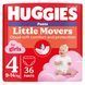 Трусики-подгузники Huggies Little Movers Pants Jumbo 4 (9-14 кг) для девочек, 36 шт.