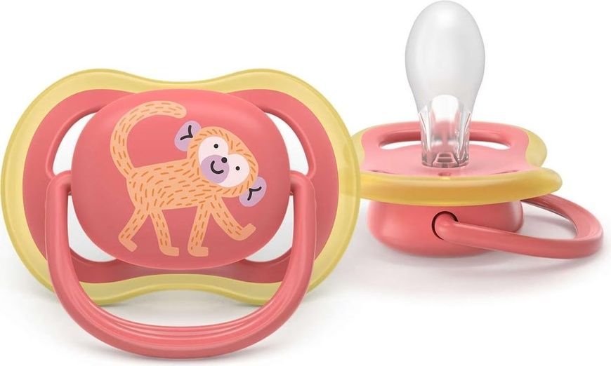 Пустышка Ultra Air фиолетово-коралловая для младенцев, PHILIPS Avent, 18+ мес фото