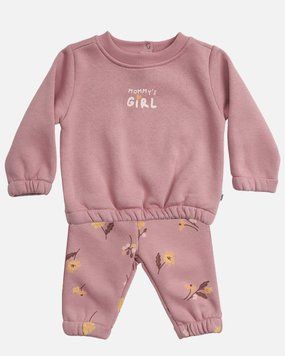 Костюм на флісі пильна троянда: світшот mommy`s girl та штани з квітками для дівчинки, Tuffy, 18-24 міс фото