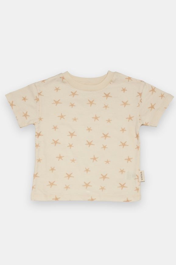 Костюм футболка та шорти молочний з морськими зірочками для немовлят, Vauva, 24-36 міс фото