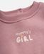 Костюм на флисе пыльная роза: свитшот mommy`s girl и штаны с цветами для девочки, Tuffy, 6-9 мес