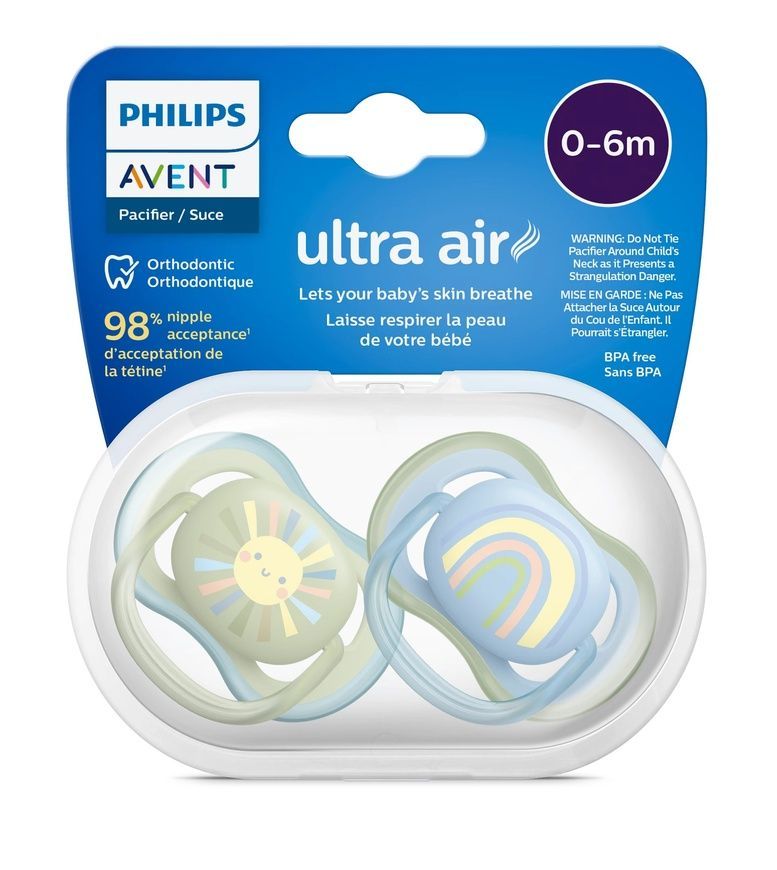 Пустушка Ultra Air для немовлят, Philips Avent, 0-6 міс, 2 шт фото