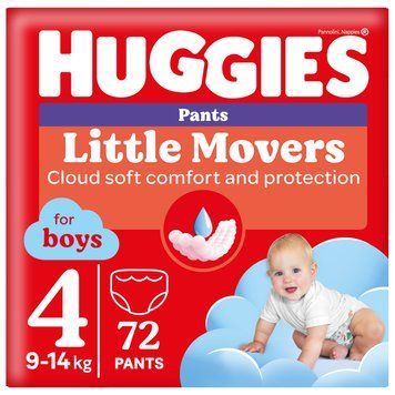 Трусики-подгузники Huggies Little Movers Pants Box 4 (9-14 кг) для мальчиков, 72 шт. фото