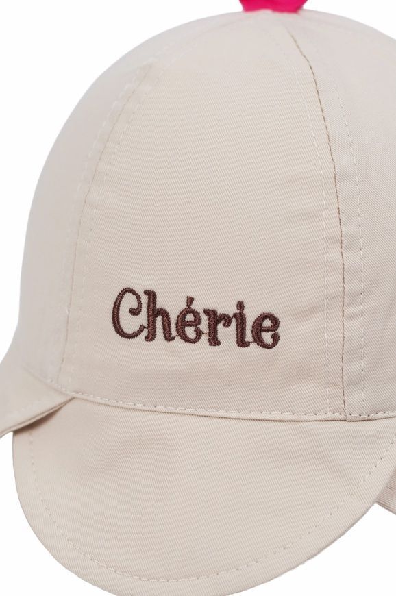 Панамка дитяча бежева cherie з серцем для дівчинки, Kitti, 1-3 роки фото