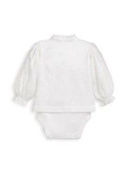Боді-блуза біле с мереживними рюшами для дівчинки, Mamas Papas, 6-9 міс фото