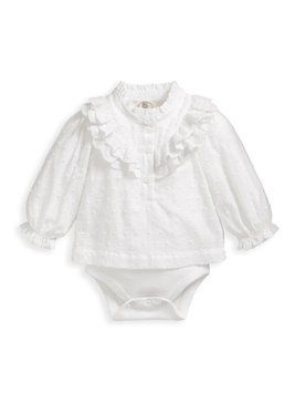 Боді-блуза біле с мереживними рюшами для дівчинки, Mamas Papas, 6-9 міс фото