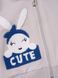 Костюм серый: худи с синим зайчиком и легинсы для девочки, MDL, 9 мес