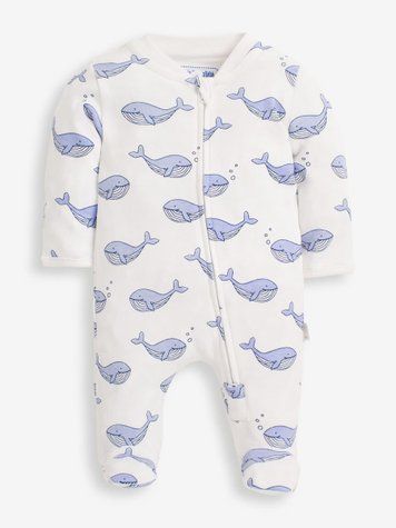 Чоловічок з принтом кит для немовлят, JoJo Maman Bebe, 0-3 міс фото